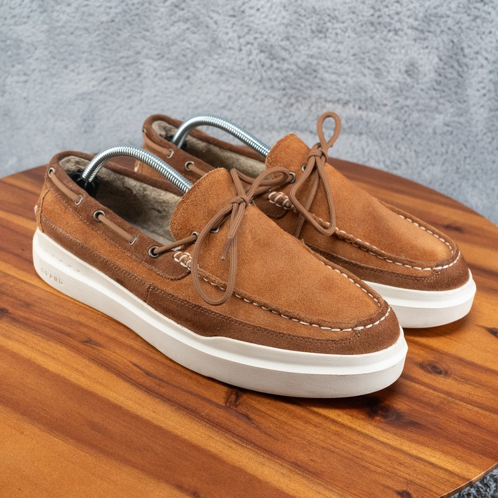 COLE HAAN GRANDPRO RALLY Men's 9.5 M Tan Faux Fur Slip-On Moccasin Shoes, C34586